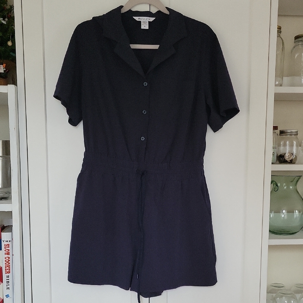 Athleta Avenue Romper Navy Medium